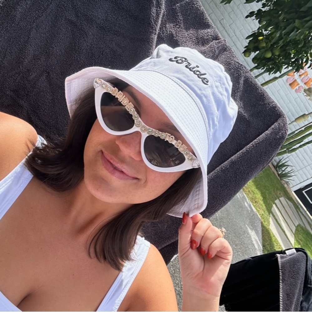 Bachelorette/ Bridal Accessories!! Glasses + “bride” bucket hat.